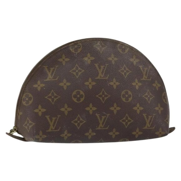 LOUIS VUITTON Monogram Trousse Demi Ronde Cosmetic Pouch M47520 LV Auth 150155 - Picture 1 of 16
